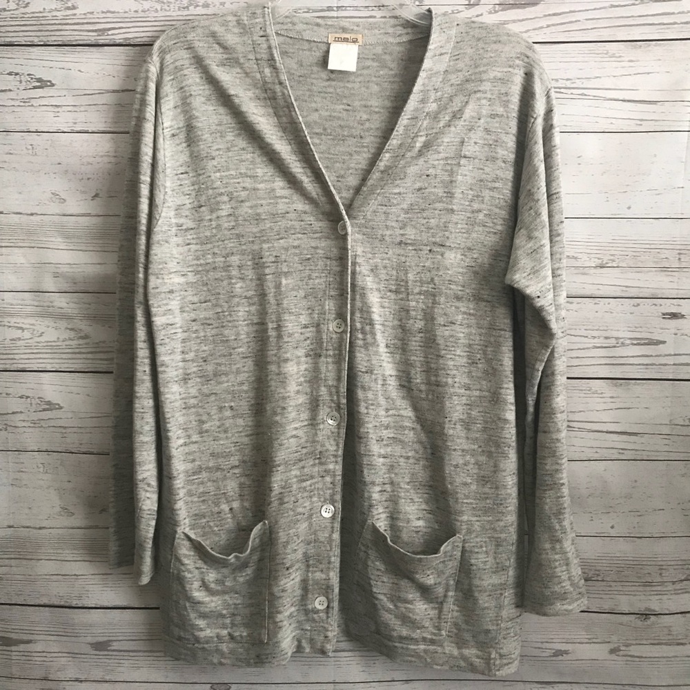 Malo Italy 100% linen long sleeve cardigan